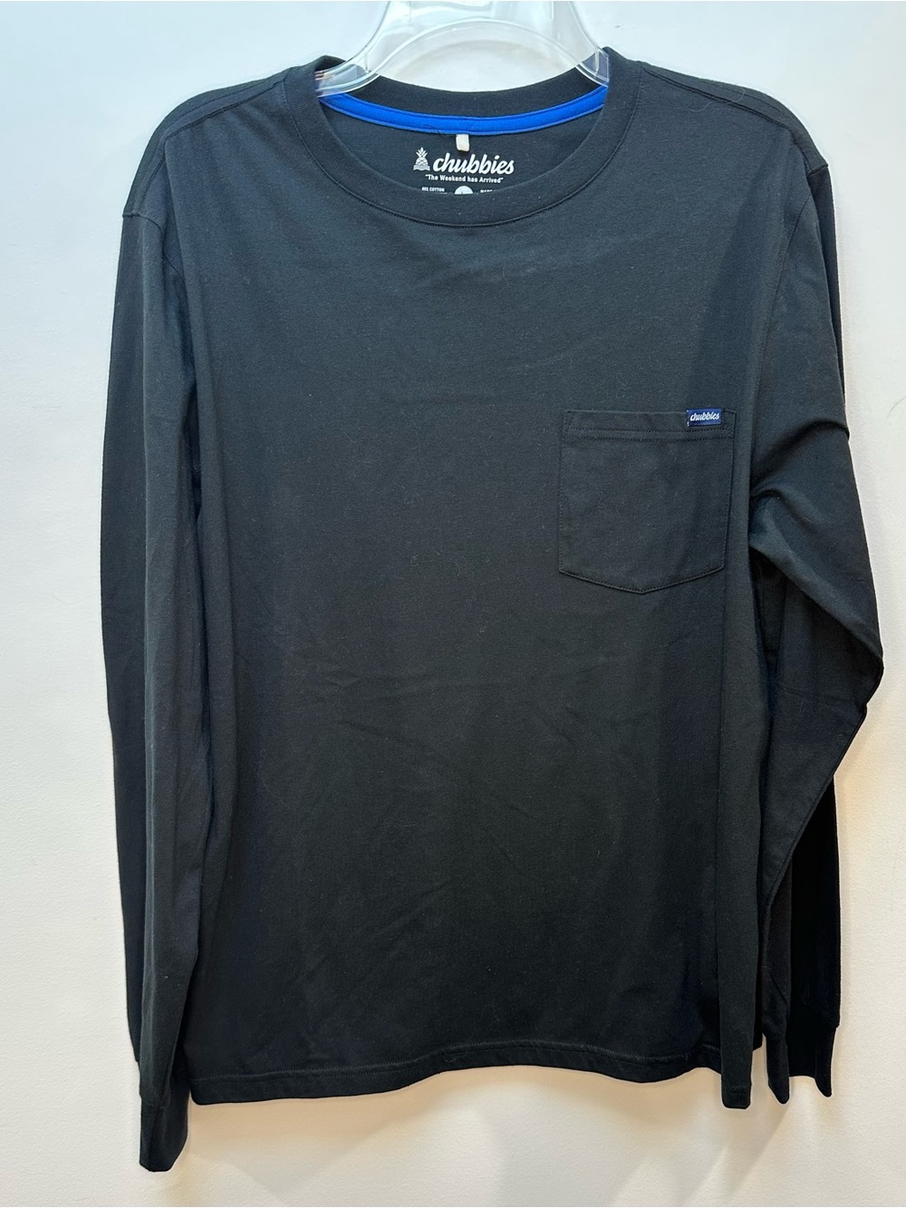 Chubbies Men's Long Sleeve Pocket Tee - Black Size L